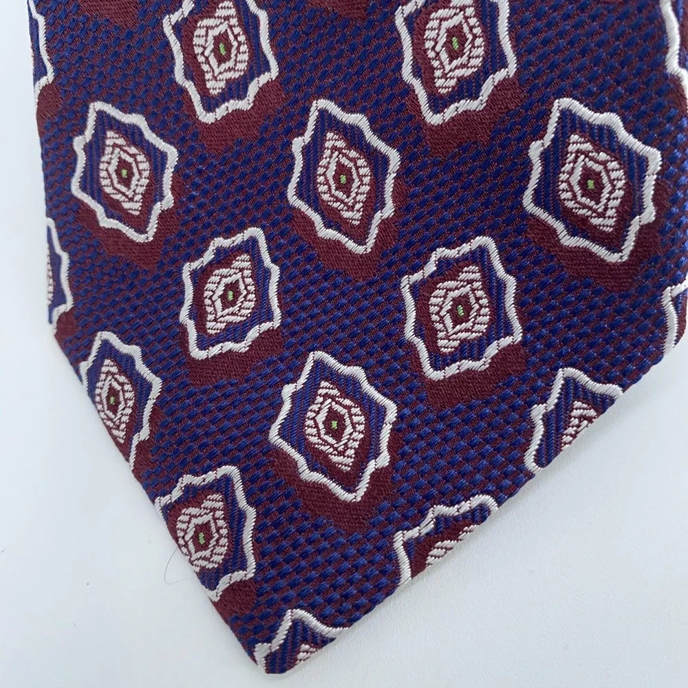 Eton Tie Men One Size Multi Patterned Silk Classic Luxury Necktie Italy Made NWT